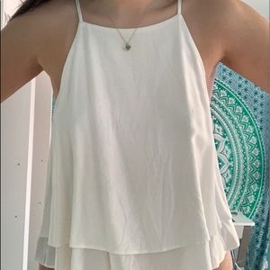 White strappy layered top